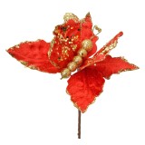 Cumpara ieftin Floare artificiala Craciun rosie aurie 20x4x25 cm