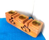 Cumpara ieftin Sfesnic cu 3 focuri, lemn de cedru, hand made -16- semnat Gunnar Kanevad, Suedia