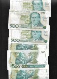 Bancnota Brazilia 500 Cruzados 1986/88, XF-AUNC
