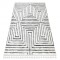 Covor SEVILLA Z788B labirint, greacă alb / antracit Franjuri Berber shaggy, 180x270 cm
