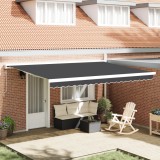 vidaXL Marchiză retractabilă manuală antracit 450x300 cm