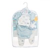 Set Vestimentație Nou Născut, 8 Piese, Bumbac, Alb Albastru, Imprimeu Animale, Oem