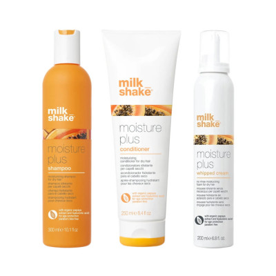 Set pentru par uscat, Milk Shake, Moisture Plus, Sampon 300ml + Balsam 300ml + Crema 200ml foto