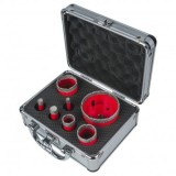 Set de carote diamantate dry M14, &Oslash;8-68mm, cutie aluminiu
