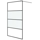Cumpara ieftin Perete cabina dus walk-in negru 115x195 cm sticla ESG semi-mata