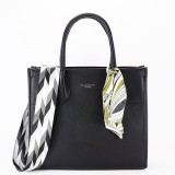 Geanta neagra FloraCO Paris cu esarfa decorativa H6935 M7