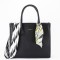 Geanta neagra FloraCO Paris cu esarfa decorativa H6935 M7