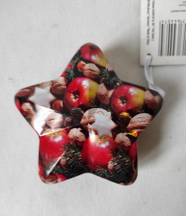 Decorațiune Crăciun glob metalic stea, casetă