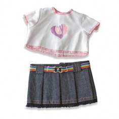 Set Bluza si Fusta Denim pentru Papusi 21 cm foto