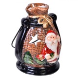 Felinar Ceramic Crăciun, Moș Crăciun Cu Cadouri, 6x10cm, Multicolor, Oem