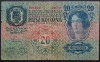 Bancnota 20 COROANE - ROMANIA (AUSTO-UNGARIA) , anul 1913 * cod 119 supratipar