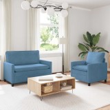 vidaXL Set de canapea 2 pcs albastru Țesătură 3417044