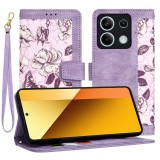 Husa flipcraft pentru xiaomi redmi note 13 5g - protectie 360, design floral, mysterious purple
