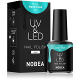 NOBEA UV &amp; LED Nail Polish unghii cu gel folosind UV / lampă cu LED glossy culoare Aqua blue #4 6 ml