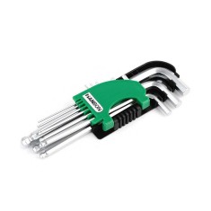 Set 9 chei hexagonale cu bila, Cr-V, 1.5-10mm, HB651201, Hanbon, 510267
