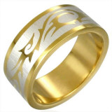Inel auriu cu SIMBOL TRIBAL - Marime inel: 67