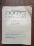Arhiva pentru stiinta si reforma sociala anul XI, numerele 1-4, 1933