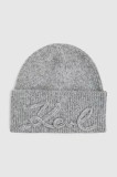 Karl Lagerfeld căciulă din amestec de l&acirc;nă culoarea gri, A4W33009
