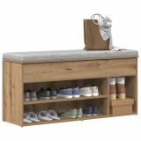 VidaXL Banchetă pantofar stejar artizanal 102x30,5x45cm lemn prelucrat