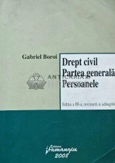 Drept civil. Partea generala. Persoanele - 2008 - Gabriel Boroi (AD109)
