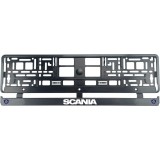 Set 2 bucati, suport numar inmatriculare Carbon, Scania