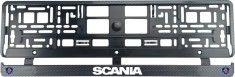 Set 2 bucati, suport numar inmatriculare Carbon, Scania