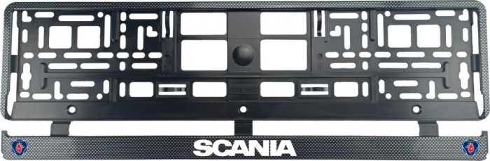 Set 2 bucati, suport numar inmatriculare Carbon, Scania