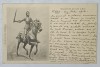 IOANA D &#039; ARC IN ARMURA , CU SABIA , PE CAL , GRAFICA , CARTE POSTALA , CLASICA