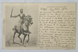 IOANA D &#039; ARC IN ARMURA , CU SABIA , PE CAL , GRAFICA , CARTE POSTALA , CLASICA