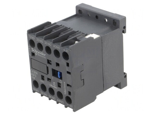 Contactor 4-polar NO 110VDC 10A pentru șină DIN