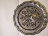 Farfurie decorativa germana de colectie din staniu