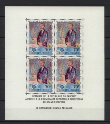Benin (Dahomey) 1967 - Europa, pictura, K. Adenauer KLB neuzat foto