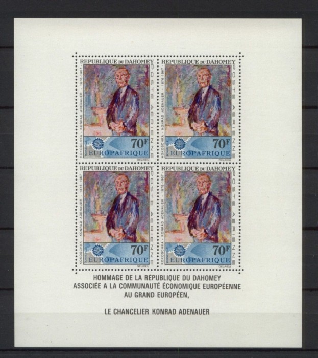 Benin (Dahomey) 1967 - Europa, pictura, K. Adenauer KLB neuzat