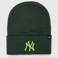 47brand caciula MLB New York Yankees culoarea verde, din tricot gros