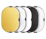 Cumpara ieftin Blenda ovala cu manere 5in1 difuzie gold silver negru alb 60x90cm