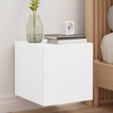 vidaXL Comode TV Perete cu LED, 2 buc, Alb 30.5x35x30cm, Mobila Living, Lemn
