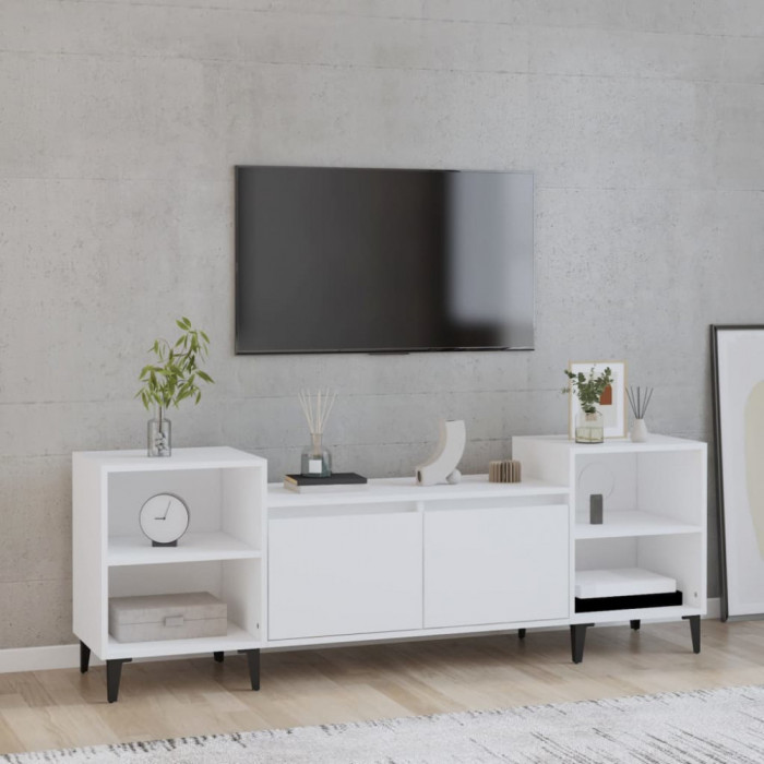 Comoda TV, alb, 160x35x55 cm, lemn prelucrat GartenMobel Dekor