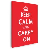 Tablou mesaj motivational keep calm, rosu 1476 Tablou canvas pe panza CU RAMA 70x100 cm