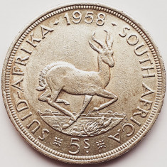 659 Africa de sud 5 Shillings 1958 Elizabeth II (1st portrait) km 52 argint