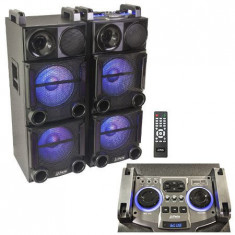 SET 2 BOXE 2X12 inch/30CM 1200W CU USB/SD/AUX/BLUETOOTH + TELECOMANDA