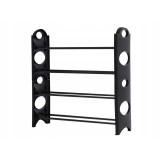 Raft pentru Pantofi, Design Estetic, Negru, 4 Nivele, 64cm x 55cm x 18cm, Extensibil