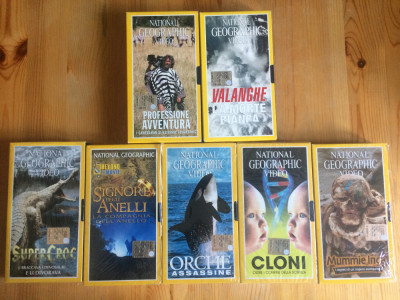 national geographic documentar casete video VHS lot 7 casete in limba italiana foto