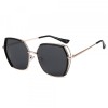 Ochelari De Soare Dama Techsuit 9768, Polarizati, Protectie UV, Negri Aurii Gri