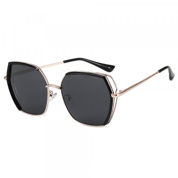 Ochelari De Soare Dama Techsuit 9768, Polarizati, Protectie UV, Negri Aurii Gri
