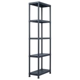 vidaXL Raft de depozitare, negru, 60 x 30 x 180 cm, plastic, 125 kg