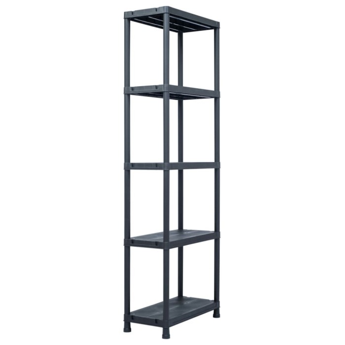 Gossi raft de depozitare, negru, 60 x 30 x 180 cm, plastic, 125 kg