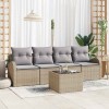 VidaXL Set de canapele pentru grădină 5 pcs Bej 55 x 55 x 37 cm 3345910