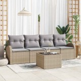 VidaXL Set de canapele pentru grădină 5 pcs Bej, Gri 55 x 55 x 37 cm