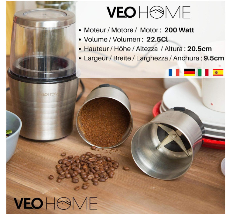 Rasnita Electrica VeoHome pentru cafea, condimente, ierburi, nuci, boabe -  RESIGILAT | Okazii.ro