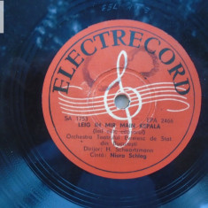Niura Schlag/ Bronia Leibus muzica in idis pe disc de 78 Electrecord anii '50